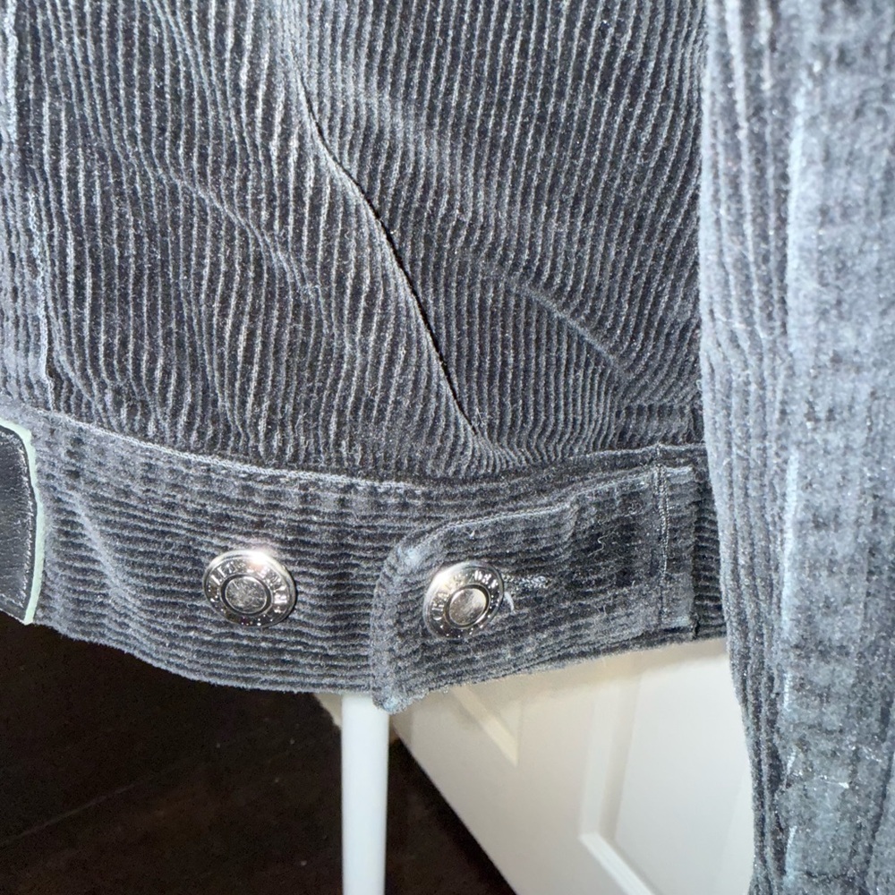 Chaps Denim Corduroy Jacket XL Black Button Front Casual - Picture 7 of 10